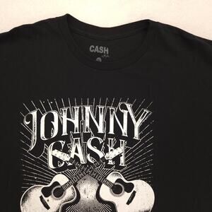 Johnny Cash Band Crew Neck Short Sleeve Graphic Shirt Mens Size 2XL Black